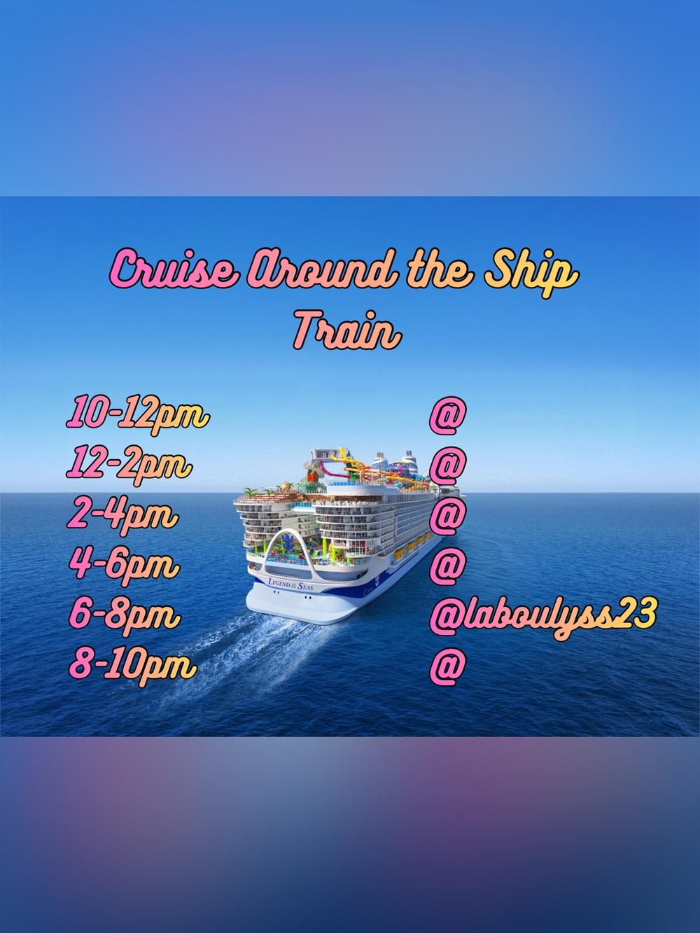 🛳️⚓️Cruise Around The Ship Train DATE TBD⚓️🛳️